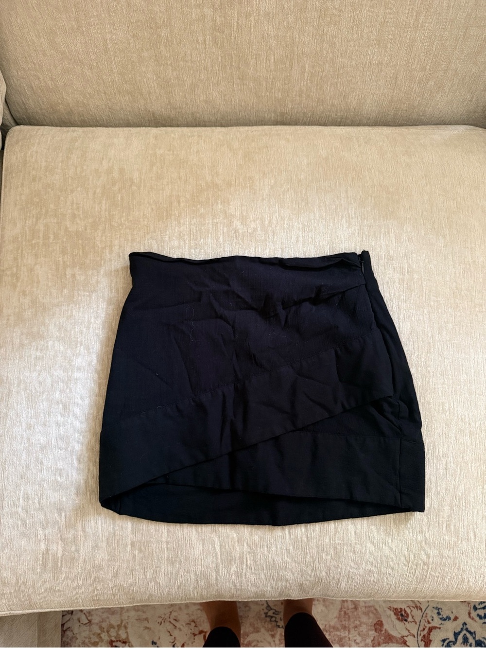 Free People Black Asymmetric Mini Skirt
